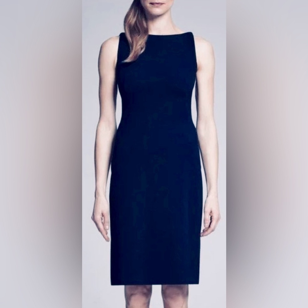 MM LaFleur The Lydia Sheath Dress w Twisted Shoulders in Galaxy Blue